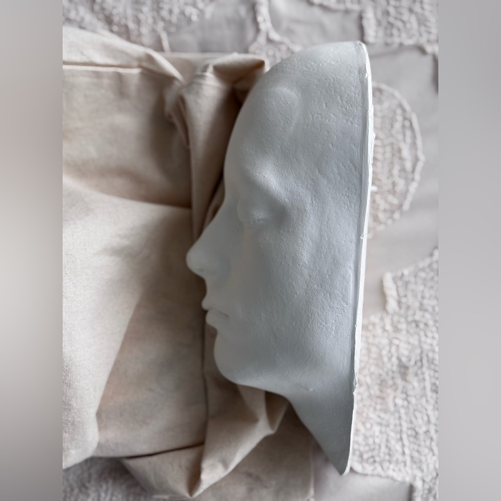 White Face Sculpture Wall Art - Picture 3 of 7